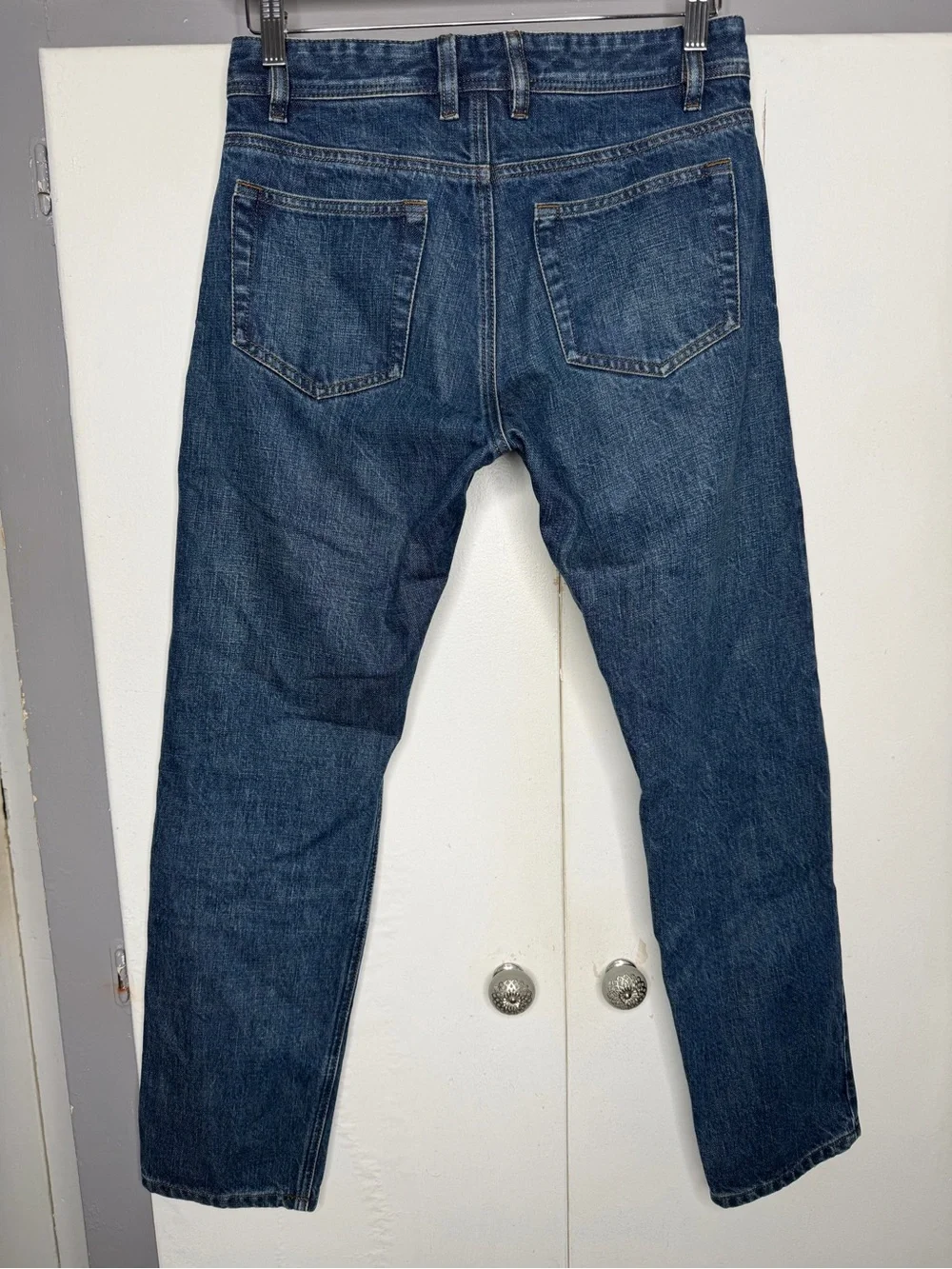 todd shelton men selvage straight jeans size 28x26 blue